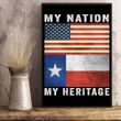 Texas And American Flag My Nation My Heritage Patriotic Proud Texan Flag Indoor Outdoor