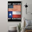 Texas And American Flag My Nation My Heritage Patriotic Proud Texan Flag Indoor Outdoor