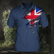 United Kingdom Flag Mens Polo Shirt UK Union Jack Flag Golf Shirt Patriotic Clothes