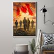 God Bless Canada's Heroes Soldiers Poster Patriotic Honoring Our Soldier Veterans Wall Decor
