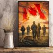 God Bless Canada's Heroes Soldiers Poster Patriotic Honoring Our Soldier Veterans Wall Decor