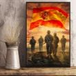 God Bless Our Troops Spanish Flag Poster Honor Soldiers Veterans Patriotic Poster Wall Decor