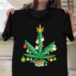 Cannabis Leaf Christmas Tree T-Shirt Family Christmas Shirts 2021 Trendy Gifts 2021