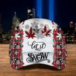 Cannabis Leaves Buffalo Red Stripes Let It Snow Hat Christmas Hats For Adults Gifts