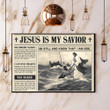 Jesus Is My Savior Newspaper Vintage Poster Faith Christian Wall Art For Dining Room Decor
