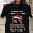 Black Cat Disturb Me While I'm Reading Christmas Books Shirt Sarcastic Tee Gifts For Book Lover