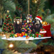 Three Monkeys Christmas Ornament See No Evil Hear No Evil Speak No Evil Unique Xmas Ornament