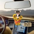 Personalized Chihuahua On Sunflower Car Hanging Ornament Rear View Mirror Xmas Ideas For Her