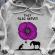 Animal They Also Served Purple Poppy Hoodie Animals War Veterans Day Clothing
