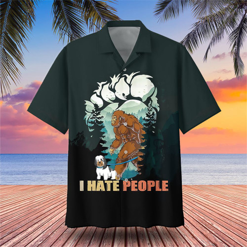 Bigfoot And Havanese I Hate People Hawaiian Shirt Best Beach Shirt Best Gifts For Dog Lovers