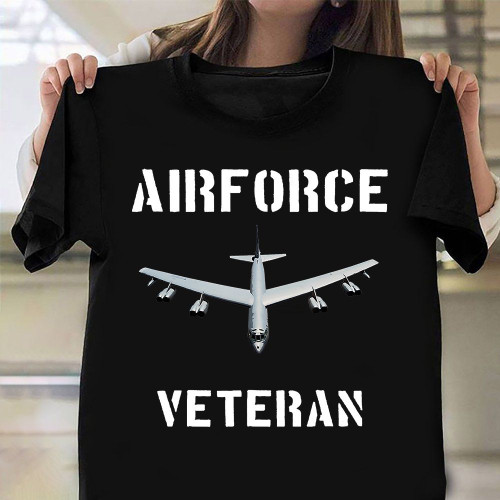 Air Force Veteran Shirt B-52 Bomber Graphic Tee Military Retirement Gifts For Spouse