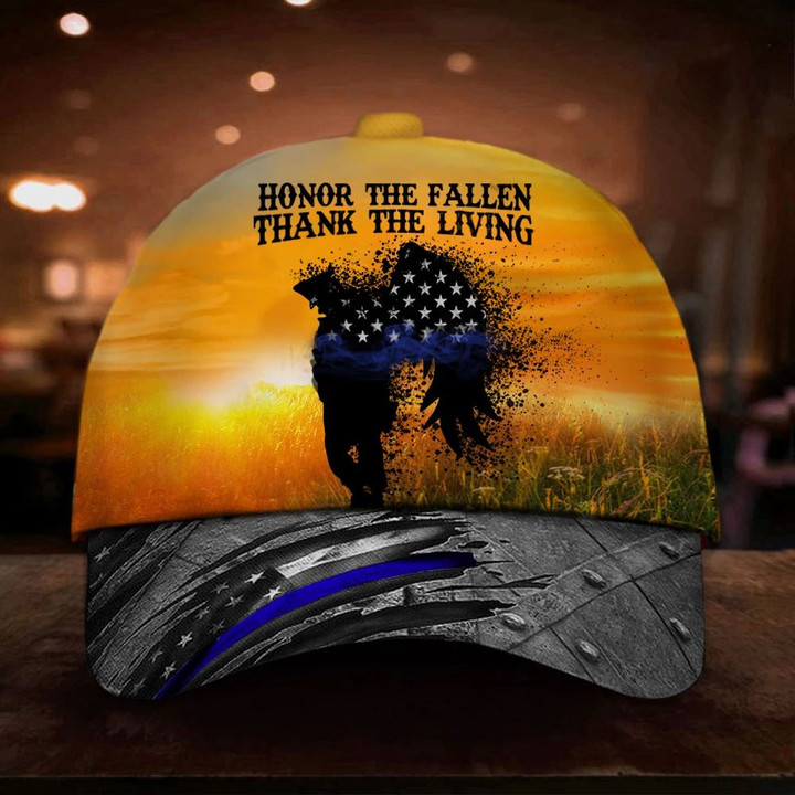 Honor The Fallen Thank The Living Thin Blue Line Hat Memorial Fallen Police Law Enforce