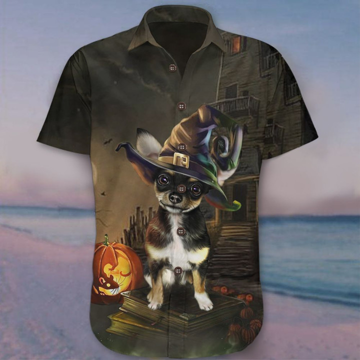 Chihuahua Halloween Hawaiian Shirt Dog Themed Halloween Womens Clothing Gift For Her