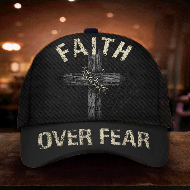 Cross Faith Over Fear Hat Christian Faith Cap Unique Christian Gift For Men Women
