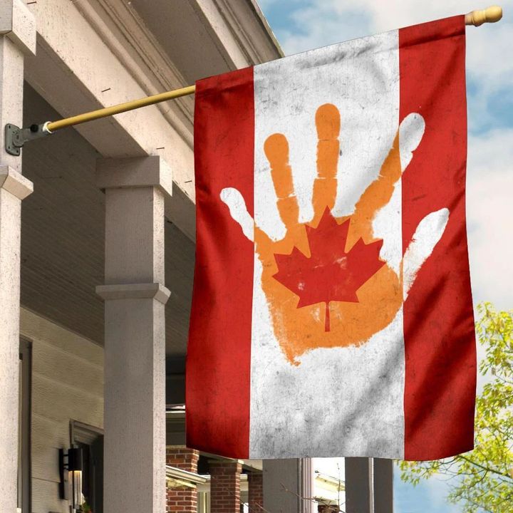 Every Child Matters Canada Flag Handprint Orange Day Shirt Child Lives Matter Awareness Merch