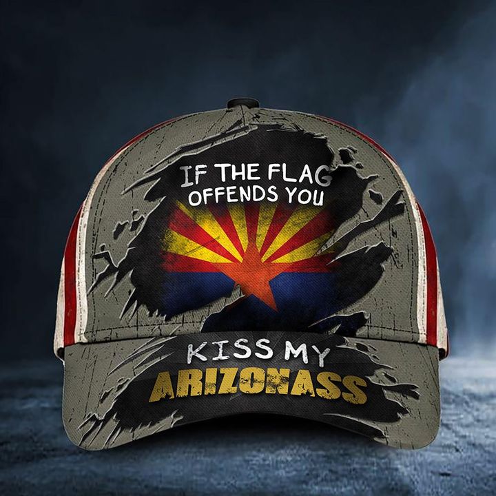 If You Flag Offends You Kiss My Arizonaass Vintage Hat Unique American Flag Arizona Cap