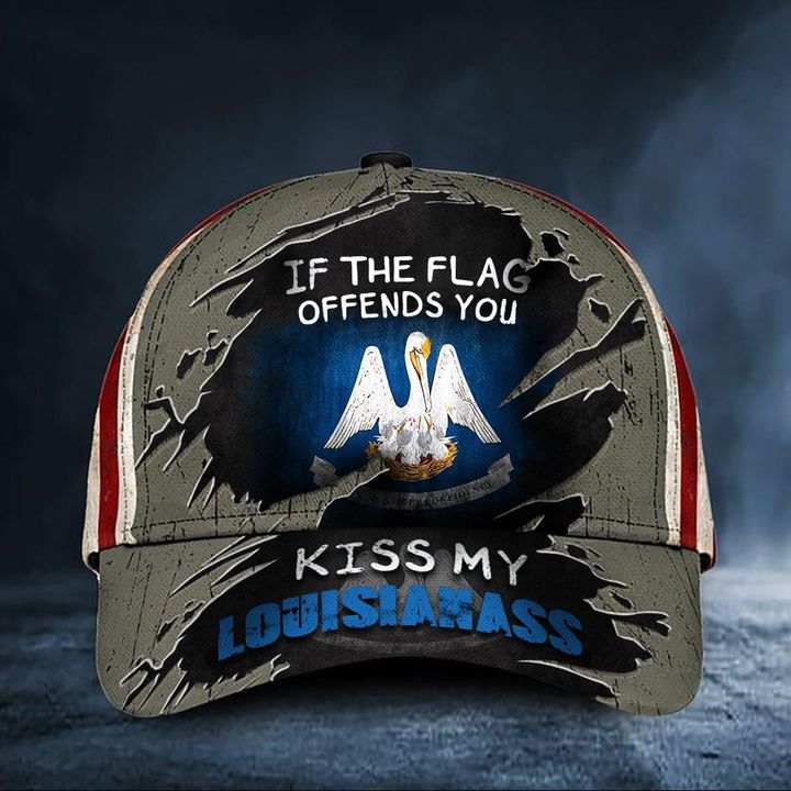 If The Flag Offends You Kiss My Louisianass Cap USA Flag Hat Unique Louisiana Gift Ideas