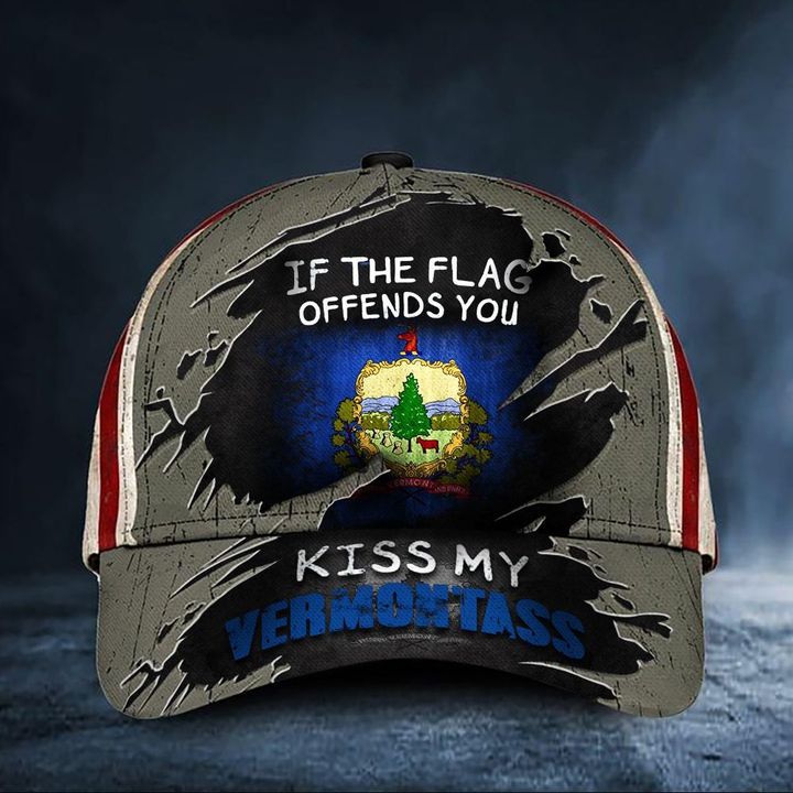 If The Flag Offends You Kiss My Vermontass Cap American Flag Unique Hat Vermont Products