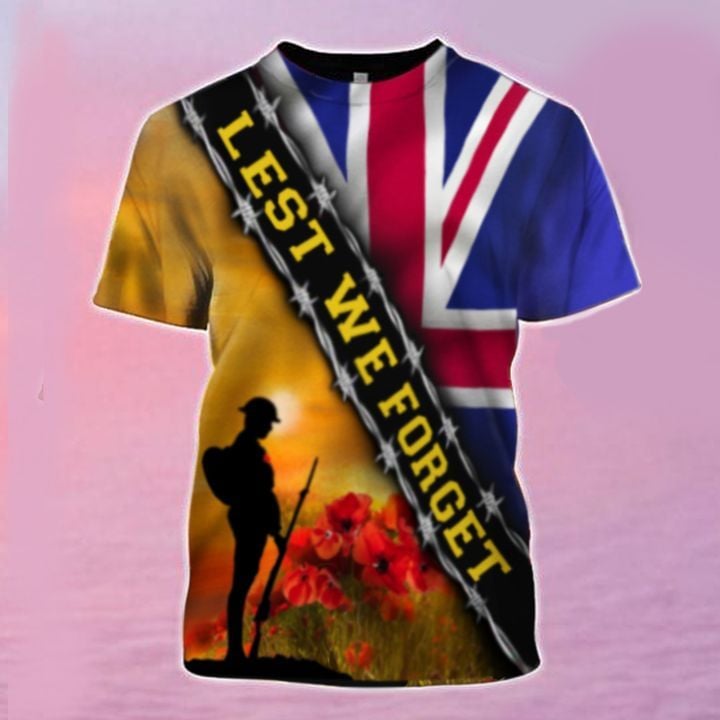 Lest We Forget United Kingdom Flag T-Shirt
