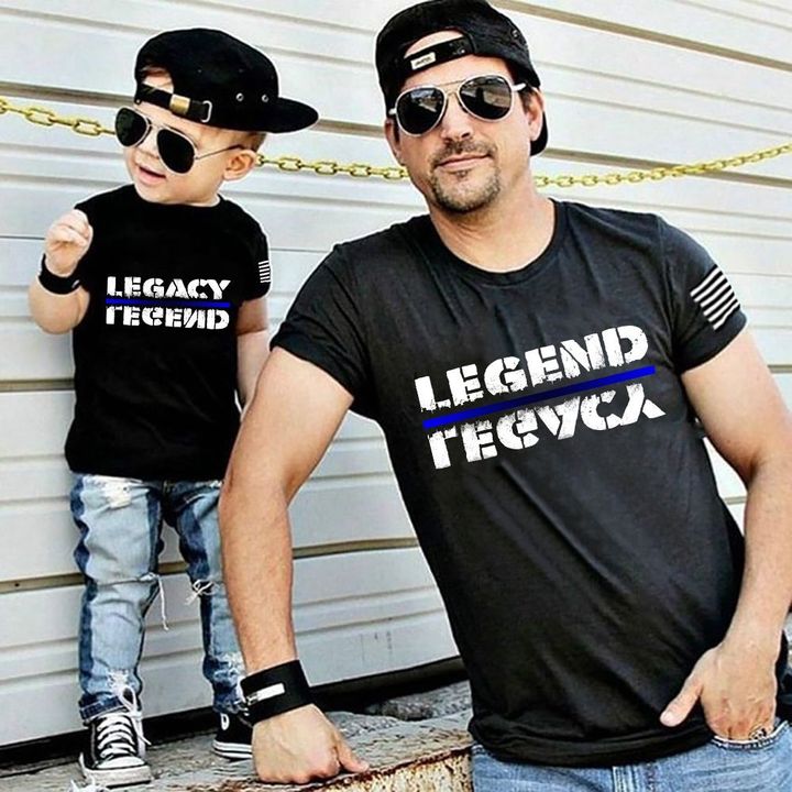 Thin Blue Line Legend Legacy Father And Son Matching Shirt