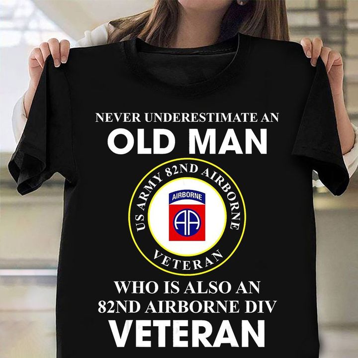 82nd Airborne Division Veteran T-Shirt USA Army Patriotic Tee Shirts Army Retirement Gifts