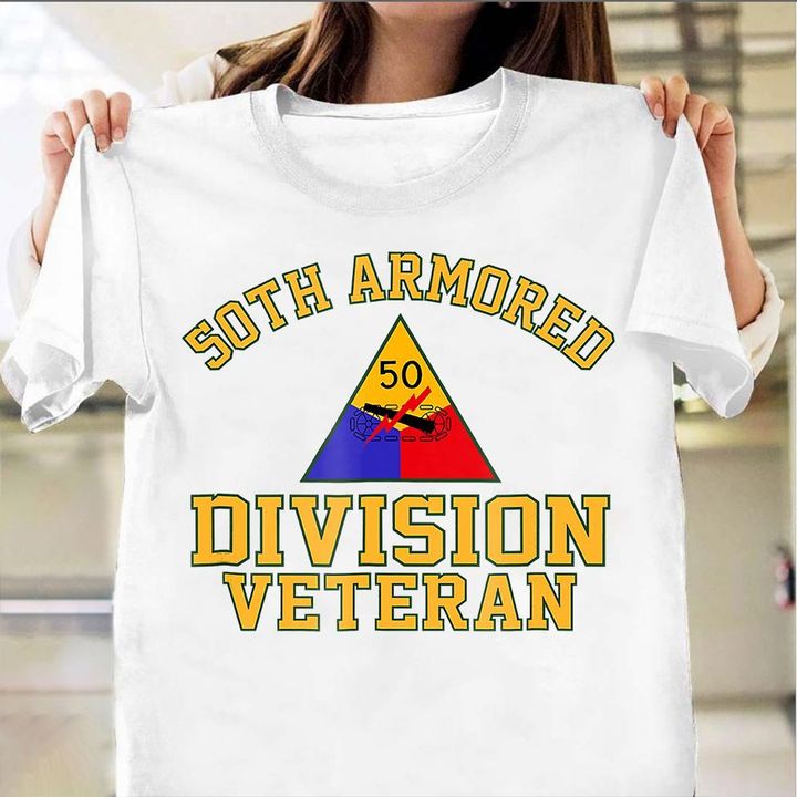 50th Armored Division Veteran Shirt Proud American T-Shirts Veterans Day Gift Ideas