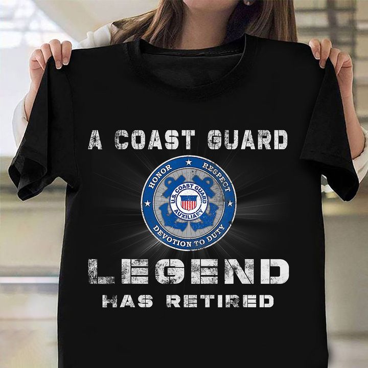A Coast Guard Legend Has Retired Shirt USCG Veteran T-Shirt Veterans Day Gift Ideas