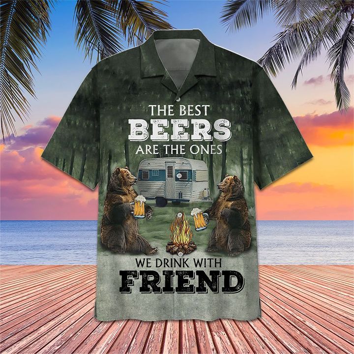 Bear The Best Beers Are The Ones Hawaiian Shirt Cool Summer Shirt Beer Drinker Gift Ideas