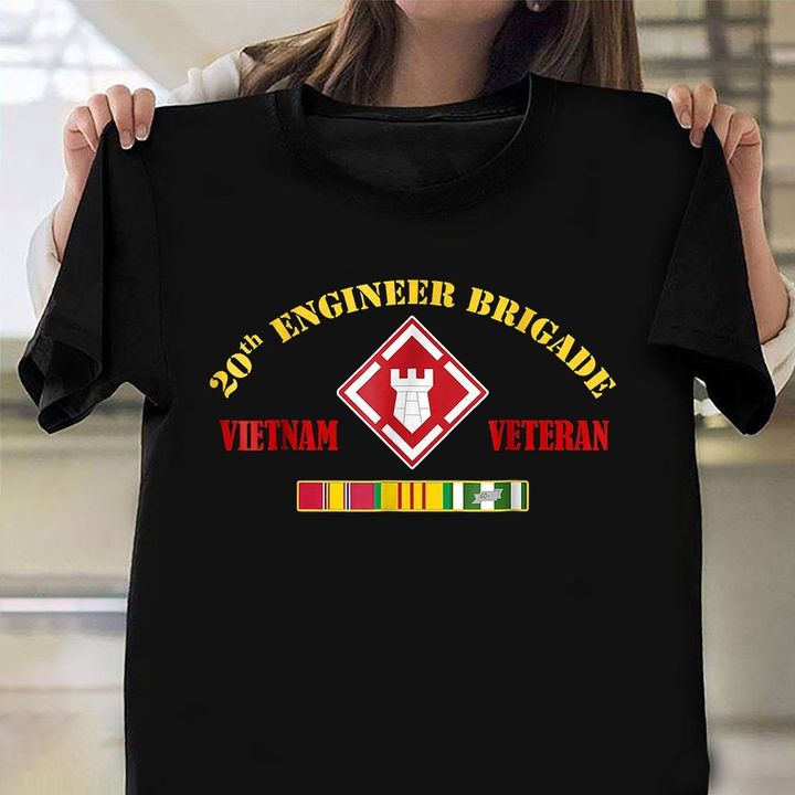 20th Engineer Brigade Vietnam Veteran T-Shirt Proud Of American Army Shirt Gifts For Veteran