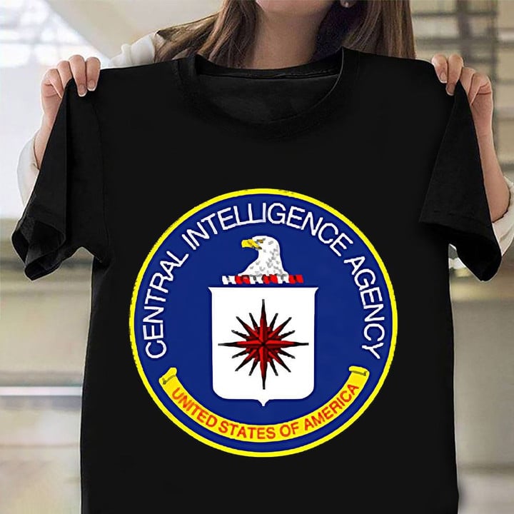 Central Intelligence Agency Shirt CIA Logo Proud American T-Shirts Gift Ideas For Military