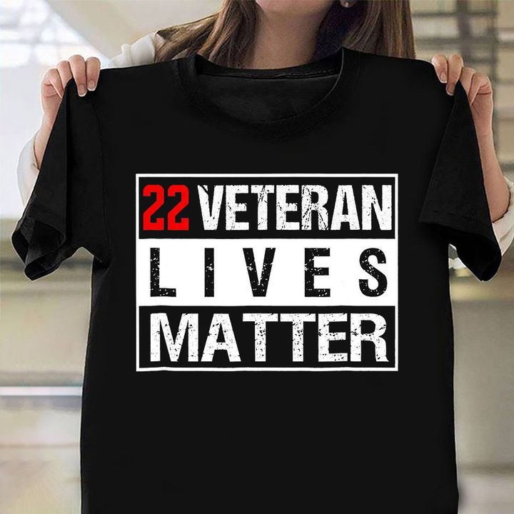 22 Veteran Lives Matter Shirt Vintage Graphic Tee Gifts For Retired Marines