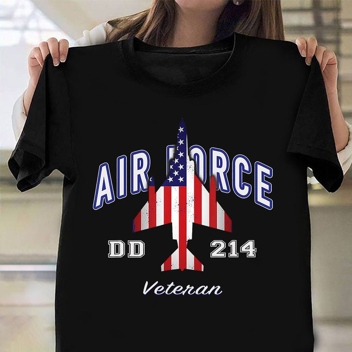 Air Force DD-214 Veterans Shirt American Flag T-Shirt Air Force Retirement Gifts