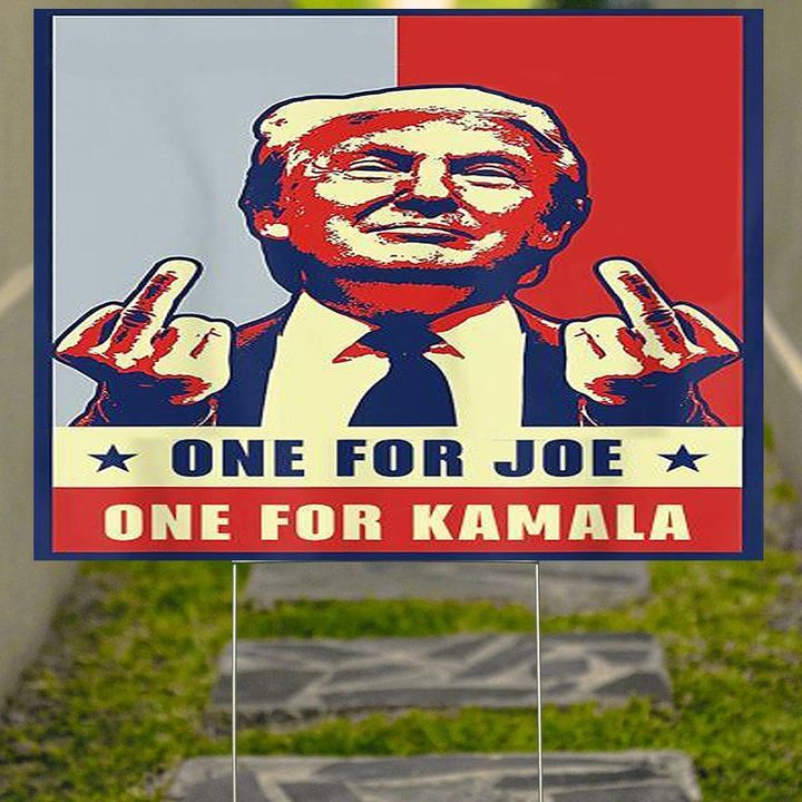 Anti Biden Yard Sign One For Biden One For Kamala Sign For Trump Supporter Outdoor Decor