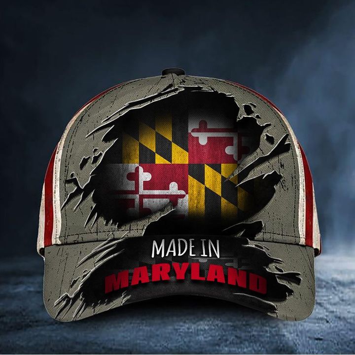 Made In Maryland Hat Patriotic USA Maryland Flag Cap Proud Maryland Merch
