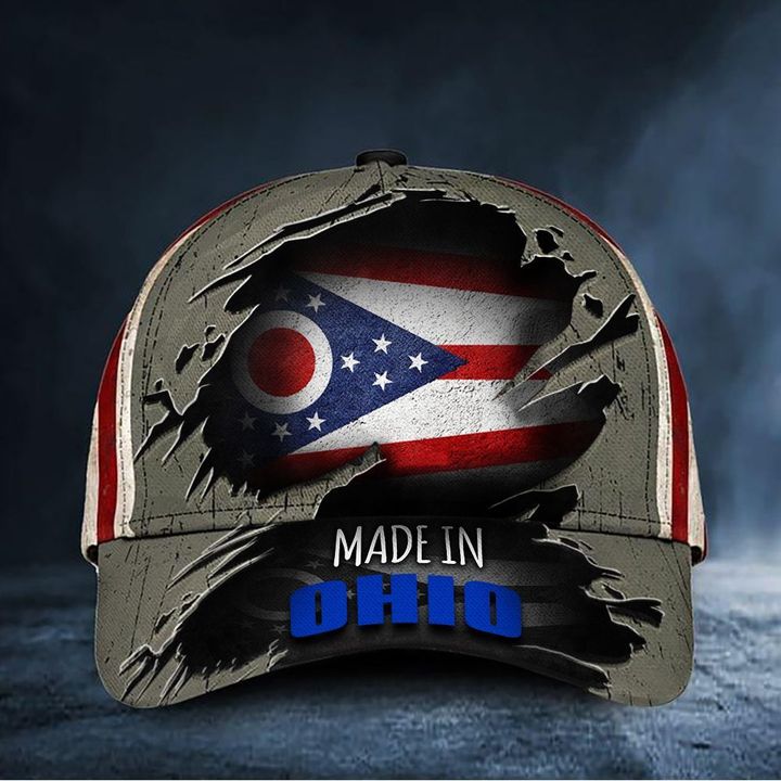 Made In Ohio Hat Patriotic US Flag Baseball Cap Proud Ohio Merchandise