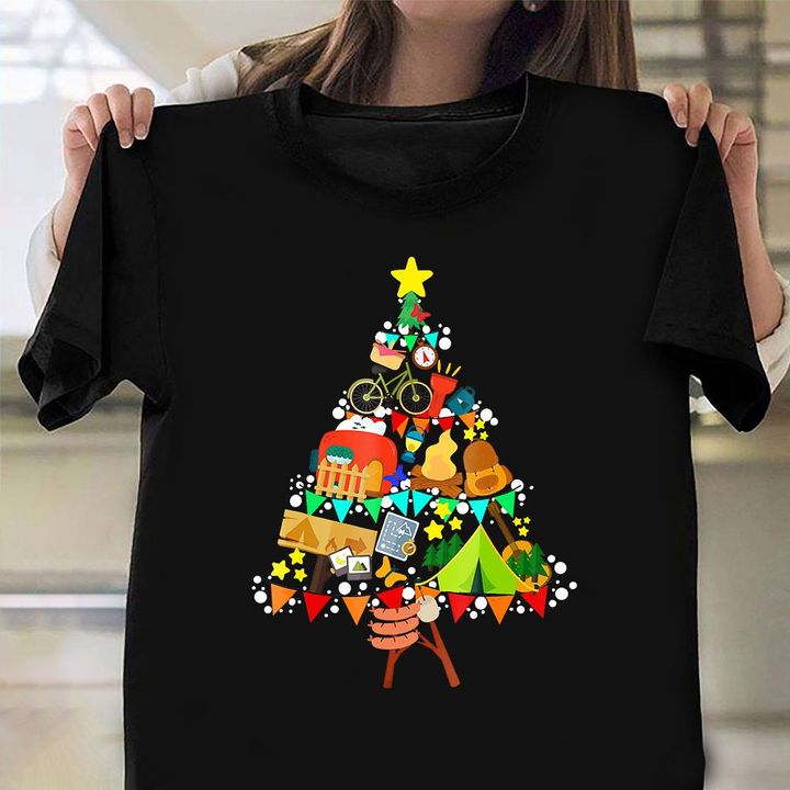 Camping Christmas Tree T-Shirt Cute Family Christmas Shirts ​Gifts For Camper Owners