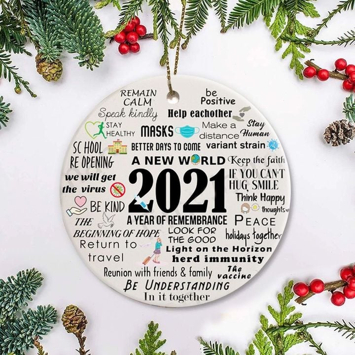 2021 A Year Of Remembrance Ornament Christmas Tree Ornament Hangers Decorated Xmas Trees