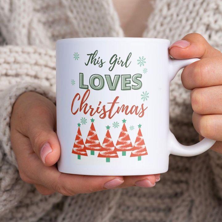 This Girl Loves Christmas Mug Christmas Tree Mug Cute Christmas Gifts For Girlfriend