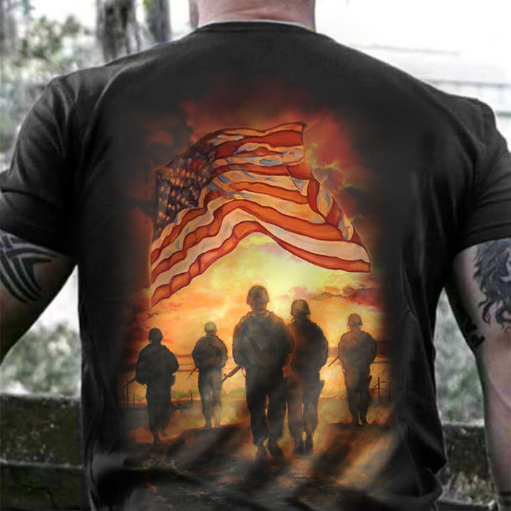 Support Our Troops Shirt Honor US Soldier Veteran T-Shirt Patriotic Gifts For Veteran