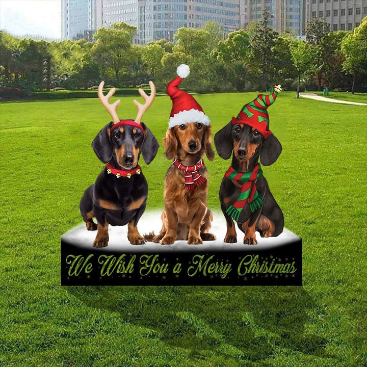 Dachshund We Wish You A Merry Christmas Yard Sign Christmas Outdoor Signs Xmas Decorations