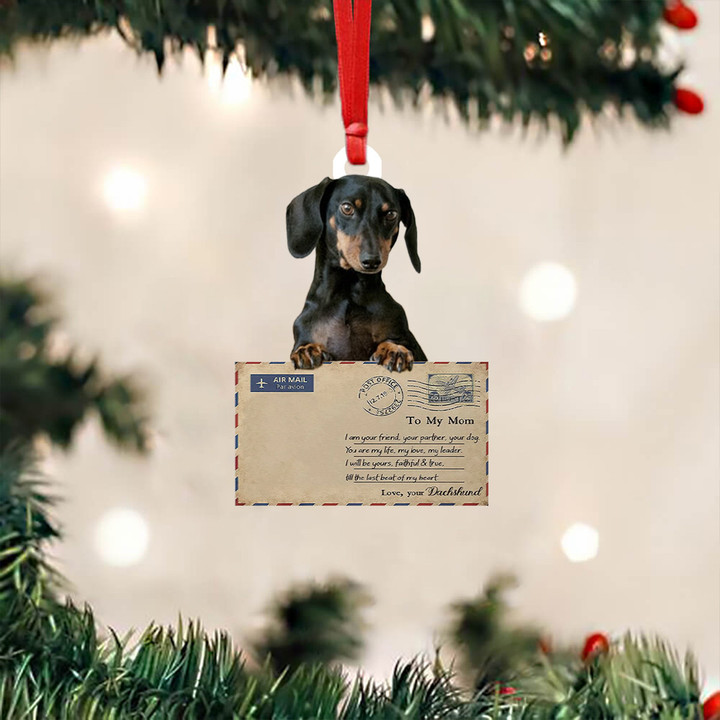 Dachshund To My Mom Letter Ornament Dog Mom Christmas Ornament Cute Gifts For Her