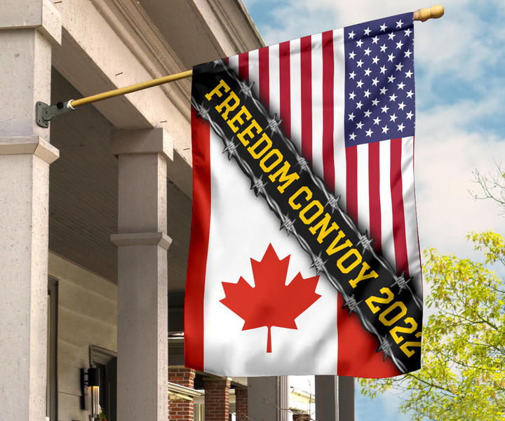 Freedom Convoy 2022 Flag Support American And Canadian Truckers Freedom Convoy Merch