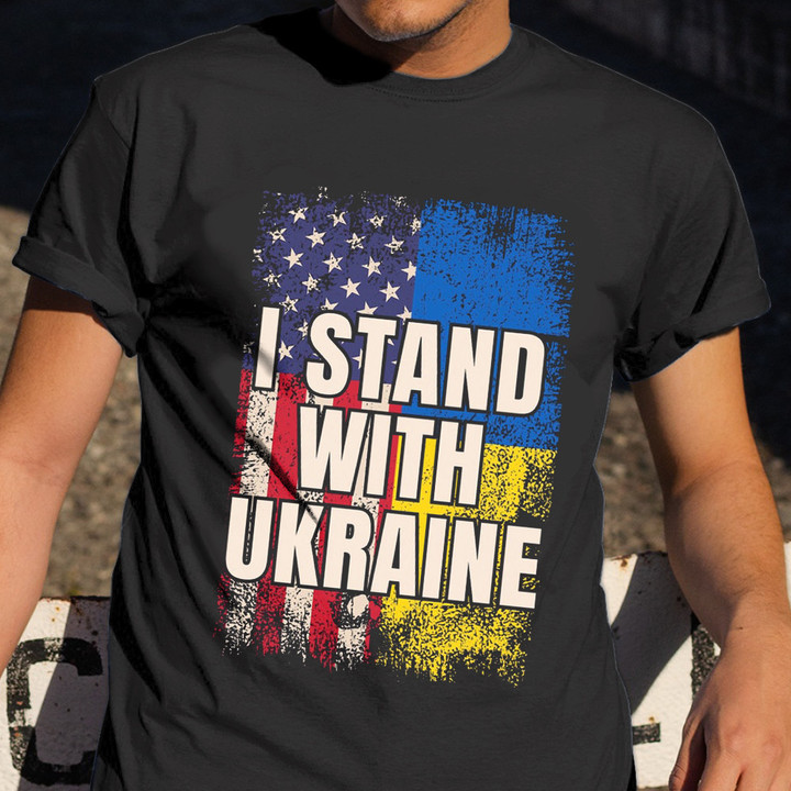 Stand With Ukraine Shirt Americans Praying For Ukrainian Stop War Shirt Clothing