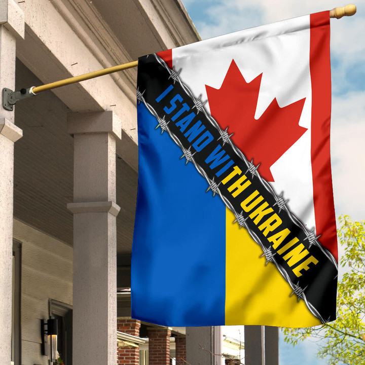 I Stand With Ukraine American Canada Flag Support For Ukraine American 2022 Merch