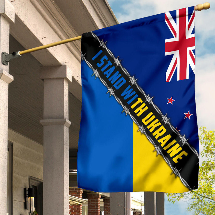 New Zealand I Stand With Ukraine Flag Pray For Ukraine 2022 Flag