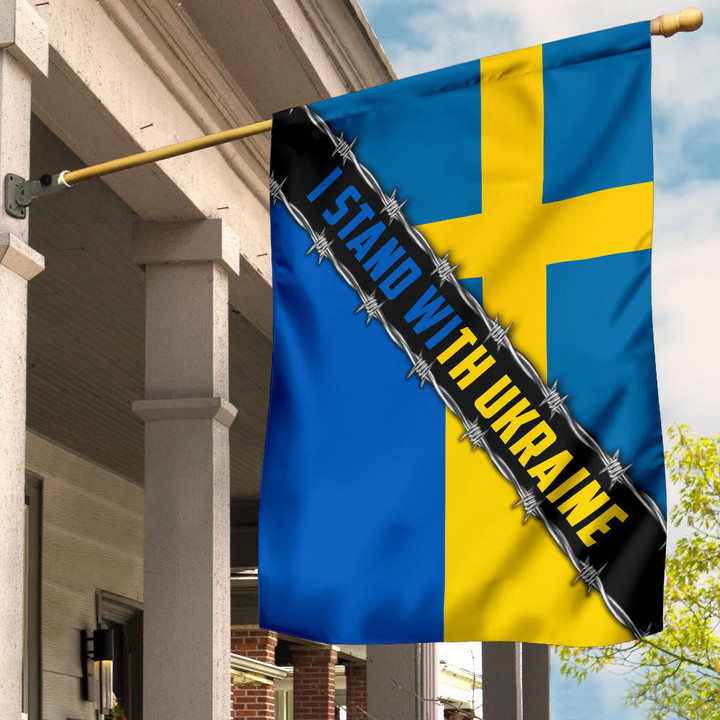 Sweden I Stand With Ukraine Flag Support Ukraine Ukrainian 2022 Flag Merch