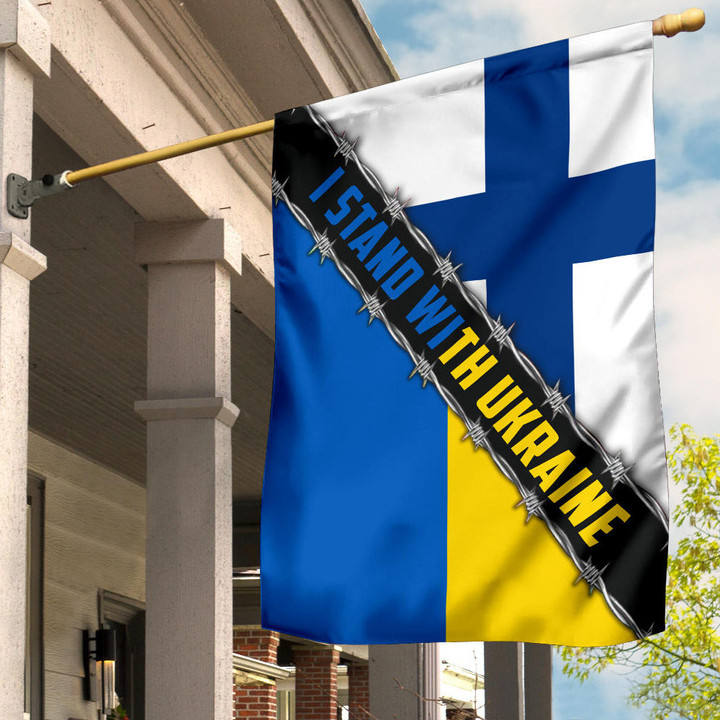 Finland I Stand With Ukraine Flag Pray Ukraine 2022 Support Ukraine Flag Merchandise