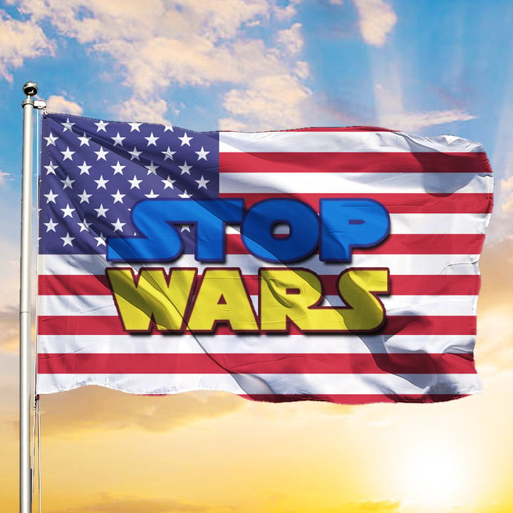 American Flag Stop War Flag