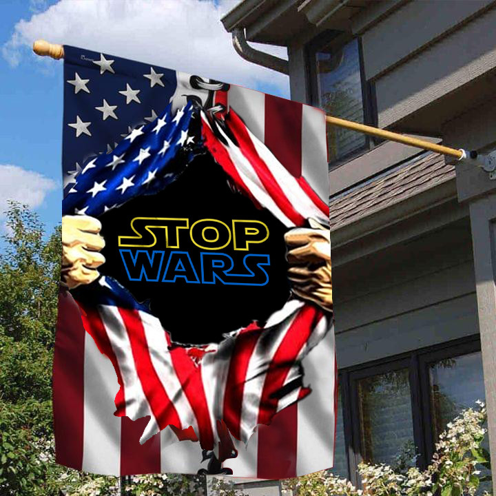 Stop War American Flag Pray Peace For World Peace No War In Ukraine Flag