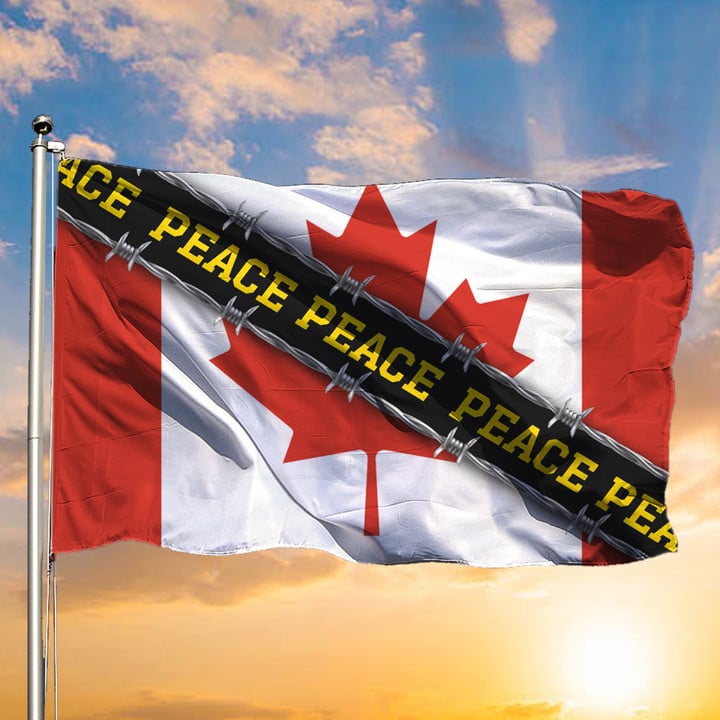 Peace Canadian Flag Pray And Stand For World Peace Canada Flag Indoor Outdoor Decor